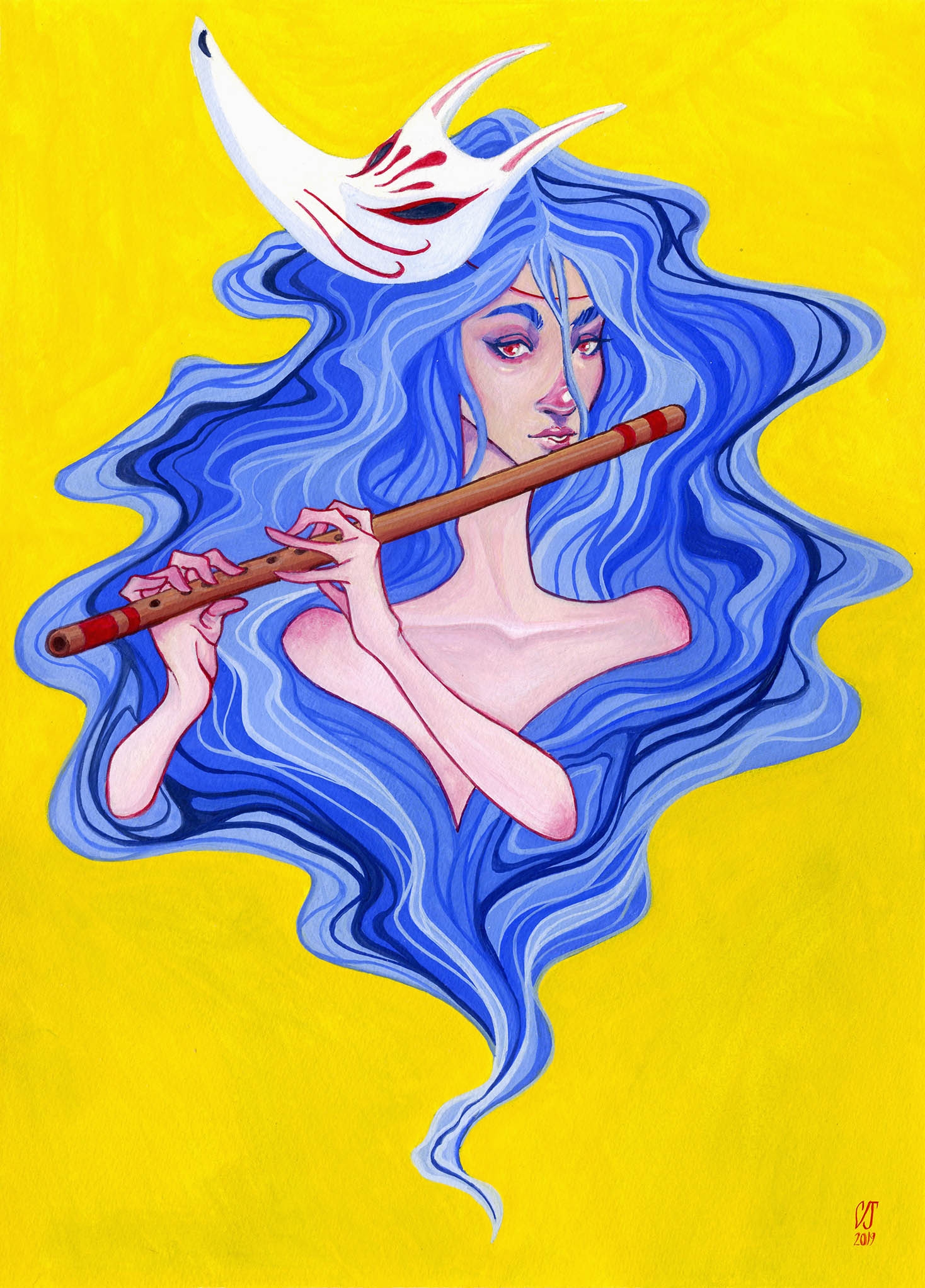 Watercolor and gouache on paper